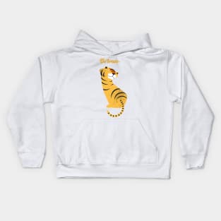 Illustration of children’s room with tiger and typography - Be brave tiger Kids Hoodie